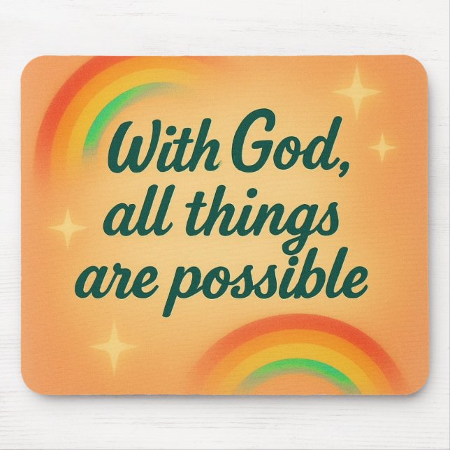 Alfombrilla De Ratón with God all things are possible Christian faith (Frente)