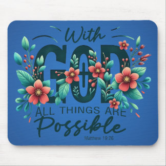 Alfombrilla De Ratón With God All Things Are Possible Mouse Pad