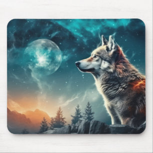 Alfombrilla De Ratón Wolf Animal Wildlife Wilderness Colorful Wall Art