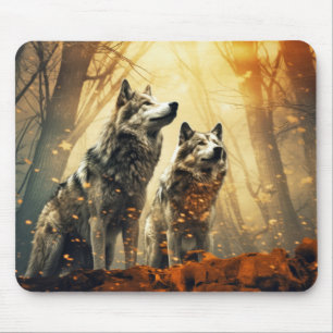 Alfombrilla De Ratón Wolf Animal Wildlife Wilderness Colorful Wall Art