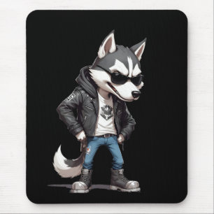 Alfombrilla De Ratón Wolf Biker Rebel Leather Jacket estilo Guay urbano