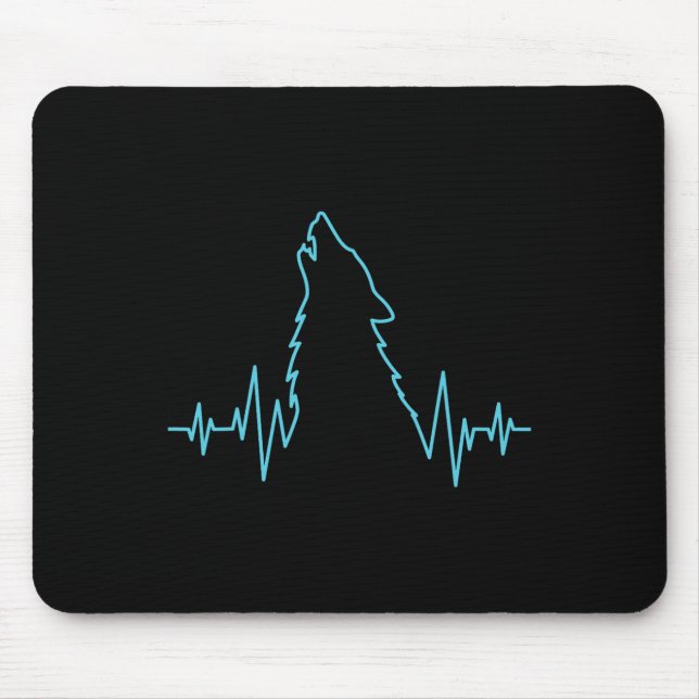 Alfombrilla De Ratón Wolf Howling Pulse Heartbeat Wolves Costume Animal (Frente)