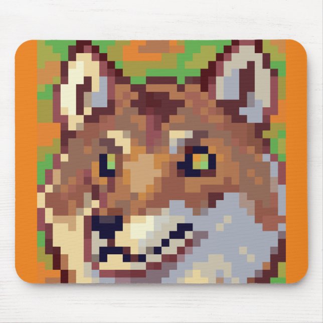 Alfombrilla De Ratón Wolf pixelart, Pixel Art  (Frente)