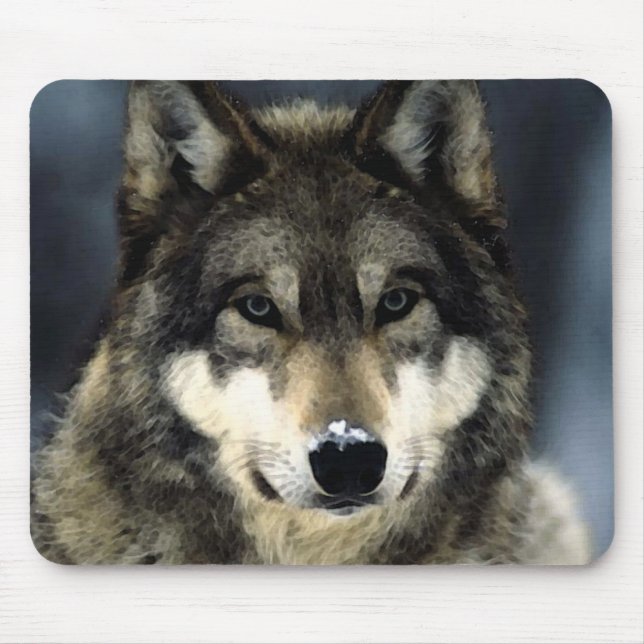 Alfombrilla De Ratón Wolf Portrait Mousepads (Frente)