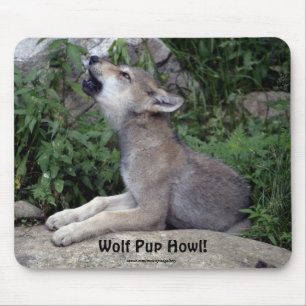 Alfombrilla De Ratón Wolf Pup Howl Animal Mousepad