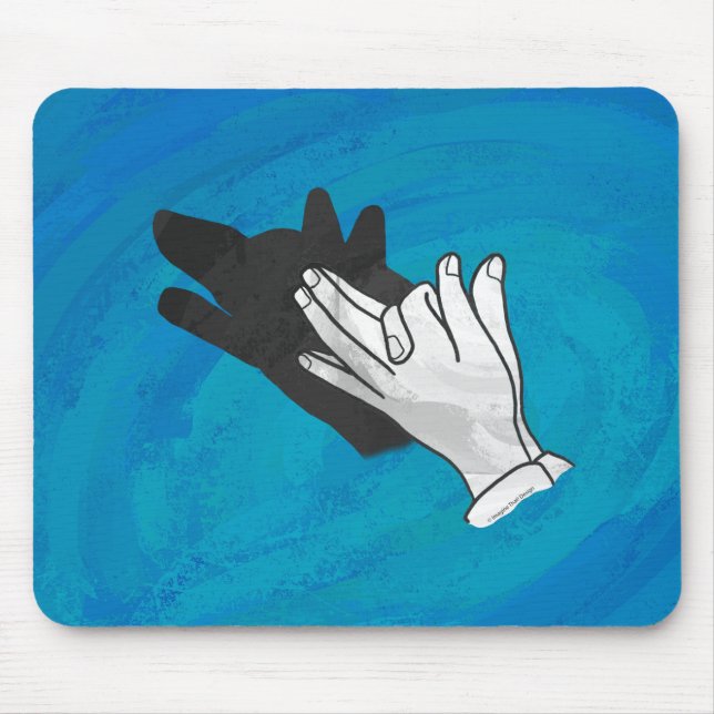 Alfombrilla De Ratón Wolf Shadow sobre el azul (Frente)