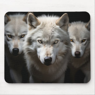 Alfombrilla De Ratón Wolf Wild Animal Portrait Fierce Power