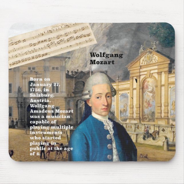 Alfombrilla De Ratón Wolfgang Mozart Mousepad (Frente)