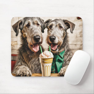 Alfombrilla De Ratón Wolfhounds Irlandés Con Soda De Helado