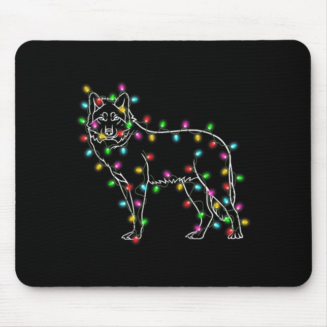 Alfombrilla De Ratón Wolfs Tree Christmas Sweater Xmas Pet Animal Wolf  (Frente)