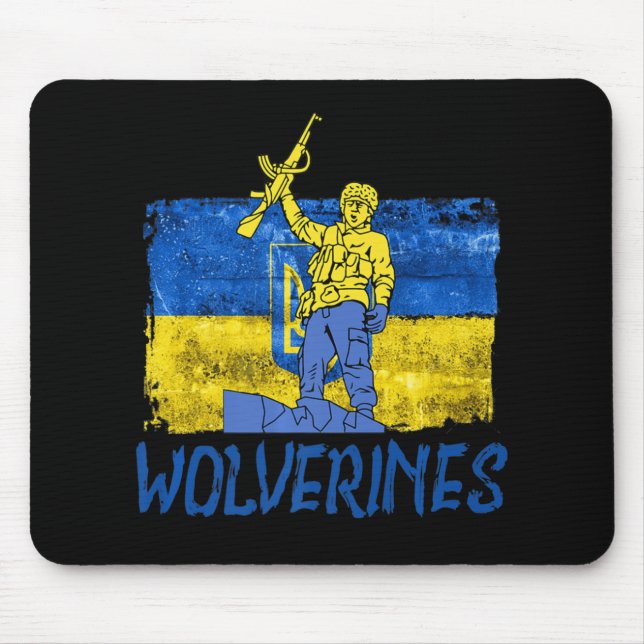 Alfombrilla De Ratón Wolverines apoyan a Ucrania (Frente)