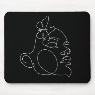 Alfombrilla De Ratón Woman Face Line Art