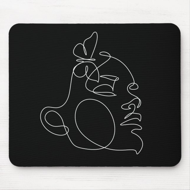 Alfombrilla De Ratón Woman Face Line Art (Frente)