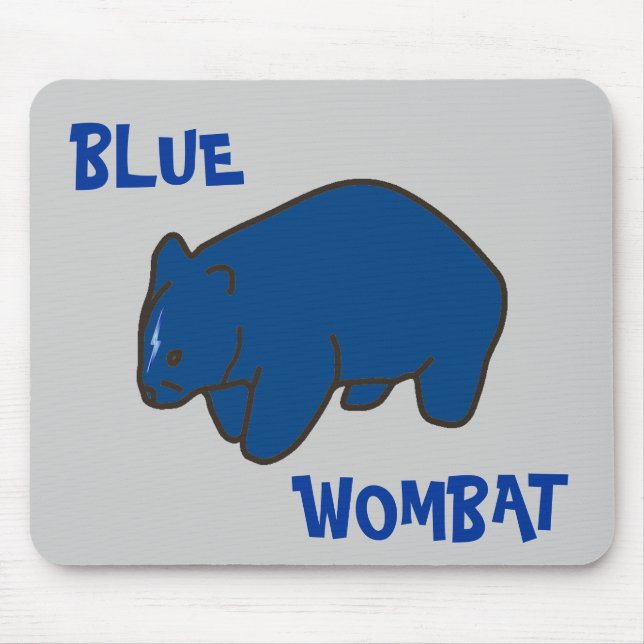 Alfombrilla de ratón Wombat Azul (Frente)