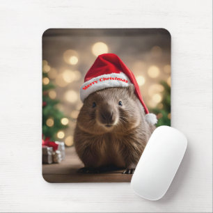 Alfombrilla De Ratón "Wombat Wonderland: Una noche de Navidades acogedo