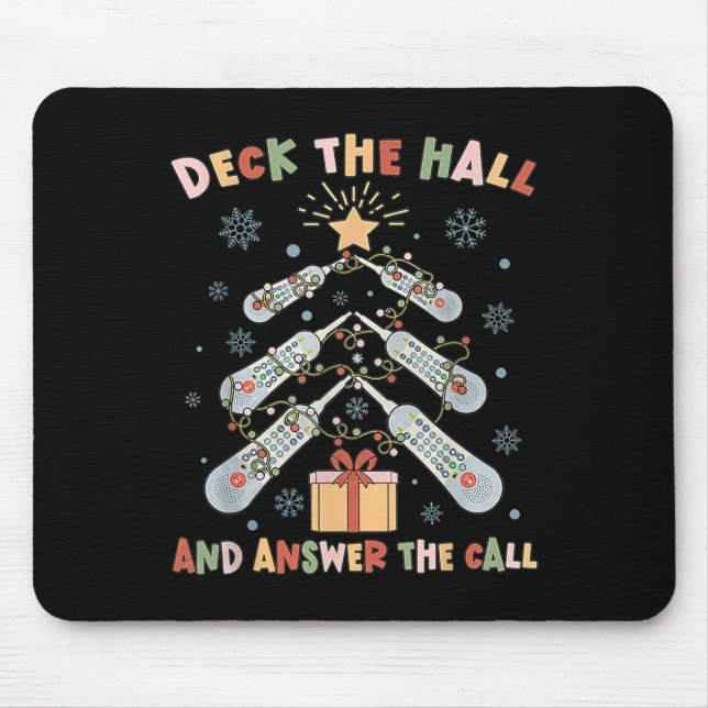 Alfombrilla De Ratón Women Christmas Icu Nurse Call Light Telemetry Hea (Frente)