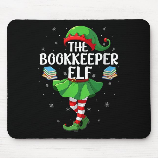 Alfombrilla De Ratón Womens Bookkeeper Elf Christmas Girls Women Elf Sq (Frente)
