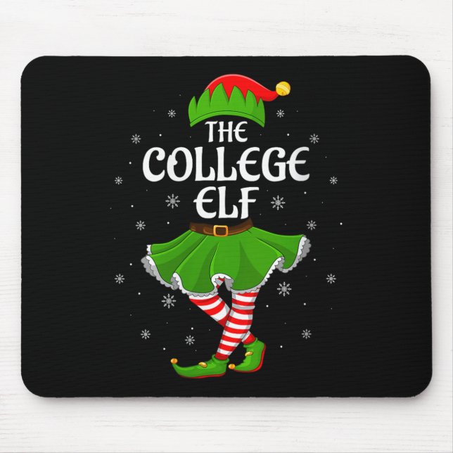 Alfombrilla De Ratón Womens College Elf Christmas Family Girls Women El (Frente)