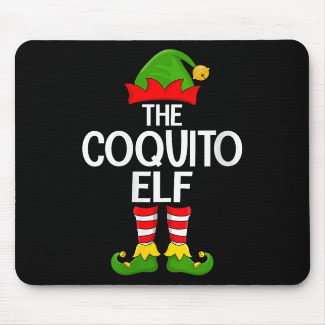 Alfombrilla De Ratón Womens Coquito Elf Xmas Matching Family Elf Squad  (Frente)