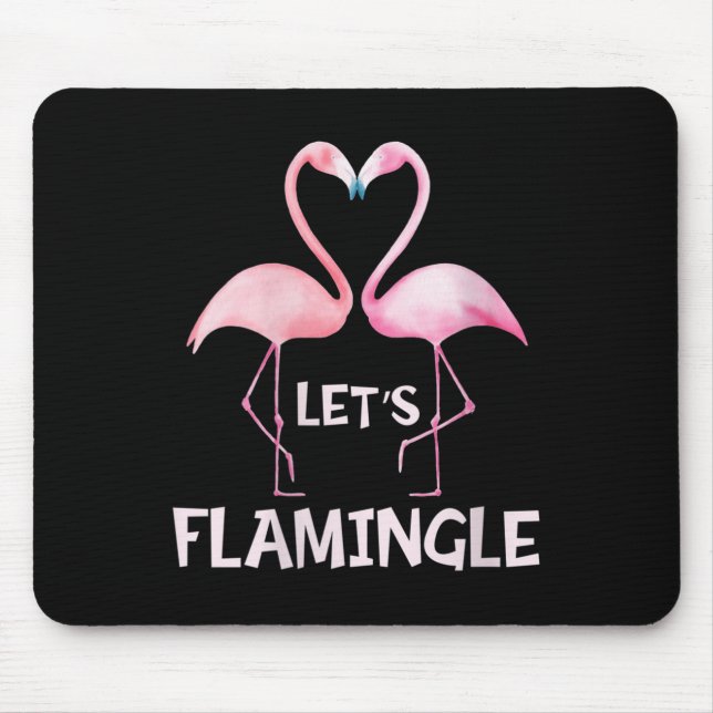 Alfombrilla De Ratón Womens Cute Let's Flamingle Nk Flamingo Summer Lov (Frente)