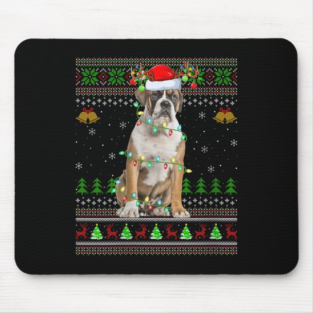 Alfombrilla De Ratón Womens English Bulldog Ugly Christmas Sweaters Hol (Frente)