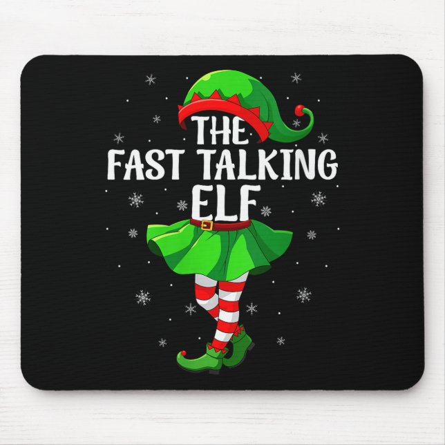 Alfombrilla De Ratón Womens Fast Talking Elf Christmas Girls Women Elf  (Frente)