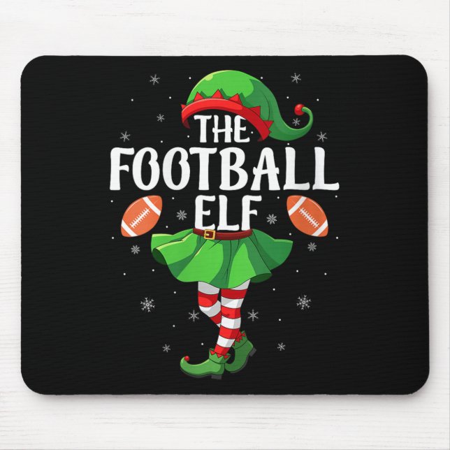Alfombrilla De Ratón Womens Football Elf Christmas Girls Women Elf Squa (Frente)