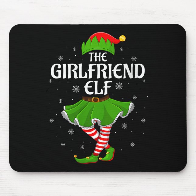 Alfombrilla De Ratón Womens Girlfriend Elf Christmas Family Girls Women (Frente)