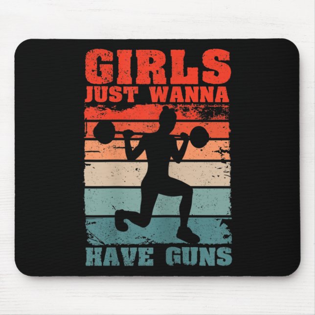 Alfombrilla De Ratón Womens Girls Just W Have Guns Funny Workout Girl G (Frente)