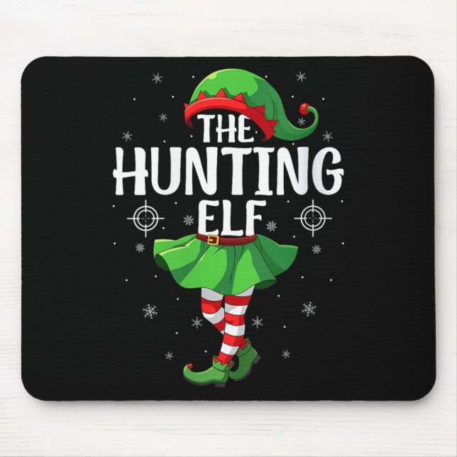 Alfombrilla De Ratón Womens Hunting Elf Christmas Girls Women Elf Squad (Frente)