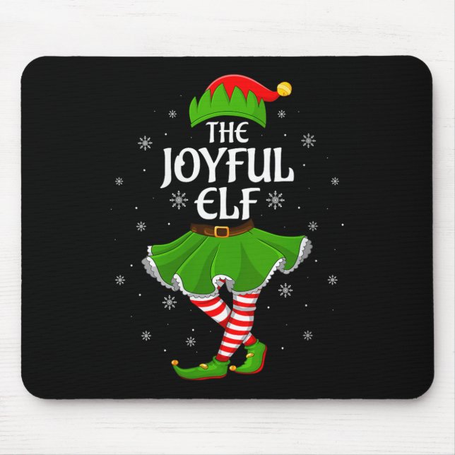 Alfombrilla De Ratón Womens Joyful Elf Christmas Family Girls Women Elf (Frente)