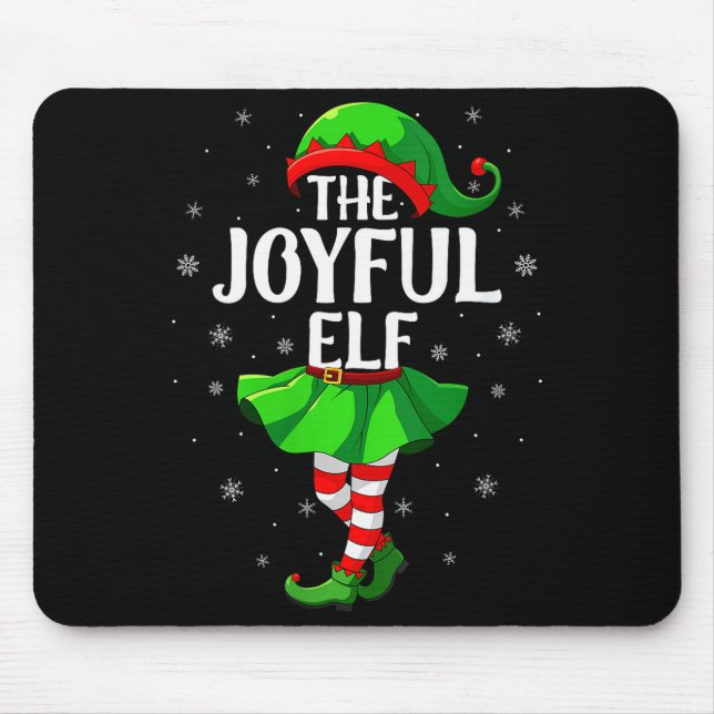 Alfombrilla De Ratón Womens Joyful Elf Christmas Girls Women Elf Squad  (Frente)