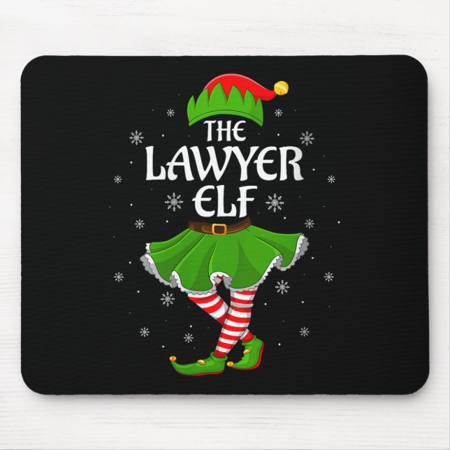 Alfombrilla De Ratón Womens Lawyer Elf Christmas Family Girls Women Elf (Frente)