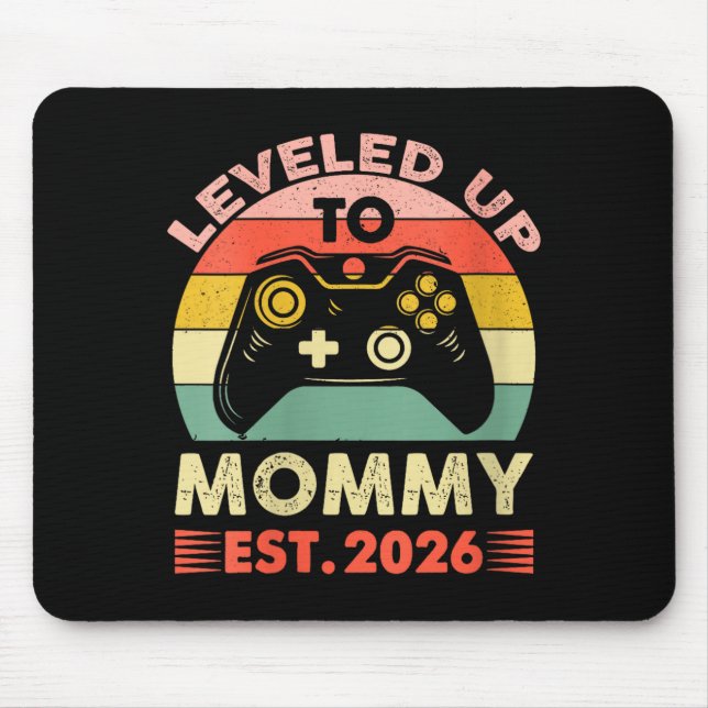 Alfombrilla De Ratón Womens Leveling Up To Mommy 2026 First Time Mom 20 (Frente)