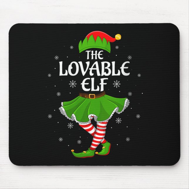 Alfombrilla De Ratón Womens Lovable Elf Christmas Family Girls Women El (Frente)