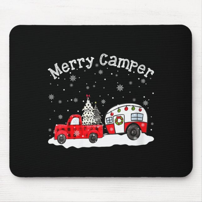 Alfombrilla De Ratón Womens Merry Camper Christmas Santa Claus Camng Re (Frente)