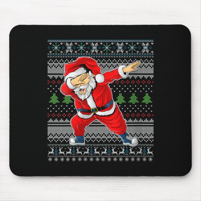 Alfombrilla De Ratón Womens Merry Christmas Dabbing Santa Claus Xmas Ho (Frente)