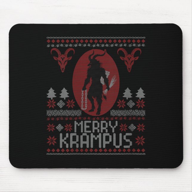Alfombrilla De Ratón Womens Merry Krampus Horror Creepy Evil Funny Ugly (Frente)