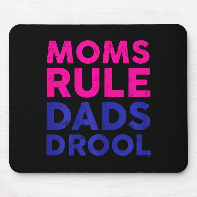 Alfombrilla De Ratón Womens Moms Rule Dads Drool Funny Mother's Day Gra (Frente)