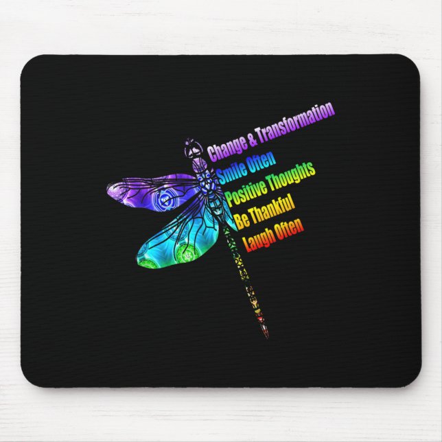Alfombrilla De Ratón Womens Motivational Insration Gift Dragonfly  (Frente)