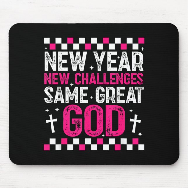 Alfombrilla De Ratón Womens New Year New Challenges Same Great God 2026 (Frente)