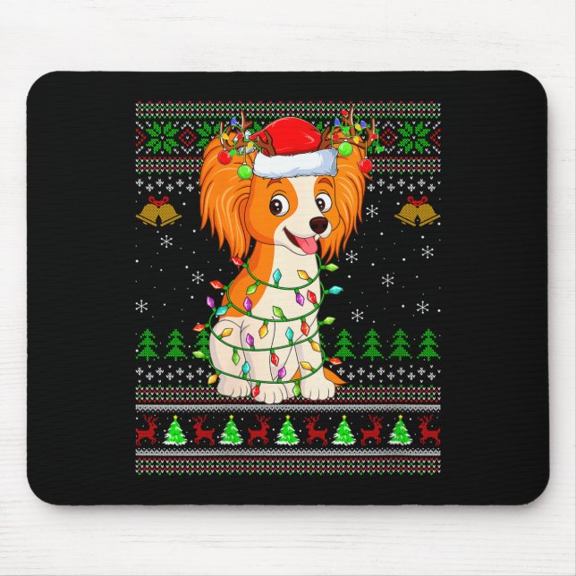 Alfombrilla De Ratón Womens Pallon Dog Ugly Christmas Sweaters Holiday  (Frente)