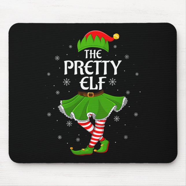 Alfombrilla De Ratón Womens Pretty Elf Christmas Family Girls Women Elf (Frente)