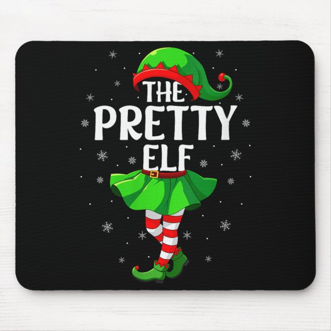 Alfombrilla De Ratón Womens Pretty Elf Christmas Girls Women Elf Squad  (Frente)