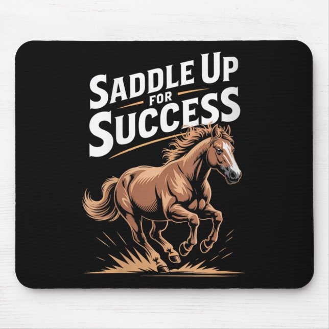Alfombrilla De Ratón Womens Saddle Up For Success Motivational Horse Ri (Frente)