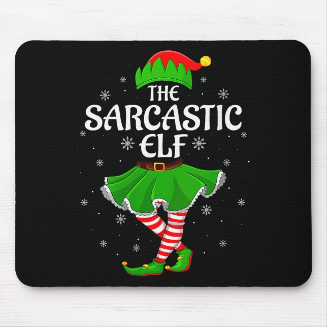 Alfombrilla De Ratón Womens Sarcastic Elf Christmas Family Girls Women  (Frente)