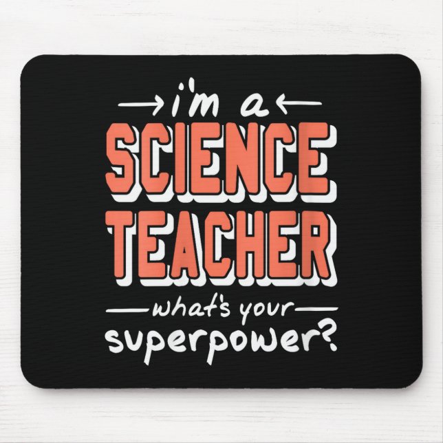 Alfombrilla De Ratón Womens Science Teacher Superwer Funny Nerd Pride V (Frente)