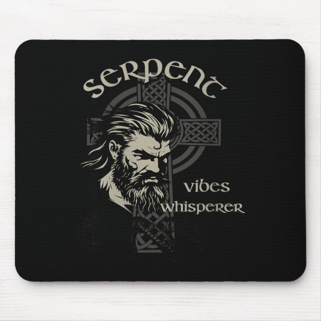 Alfombrilla De Ratón Womens Serpent Vibes Whisperer Nordic Mystic Beard (Frente)