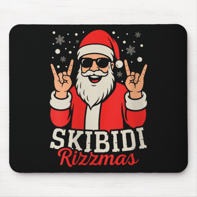 Alfombrilla De Ratón Womens Skibidi Rizzmas Christmas Rizz Santa Claus  (Frente)
