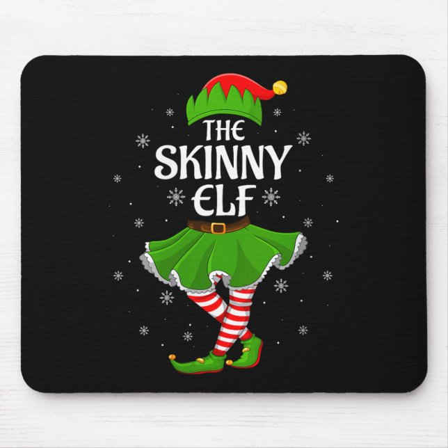 Alfombrilla De Ratón Womens Skinny Elf Christmas Family Girls Women Elf (Frente)